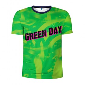 Мужская футболка 3D спортивная с принтом Green Day 1 в Кировске, 100% полиэстер с улучшенными характеристиками | приталенный силуэт, круглая горловина, широкие плечи, сужается к линии бедра | Тематика изображения на принте: american idiot | green day | грин дей | грин дэй