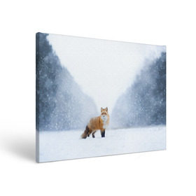 Холст прямоугольный с принтом лесная красотка в Кировске, 100% ПВХ |  | Тематика изображения на принте: зима | лес | лиса | рыжая | снег | тайга