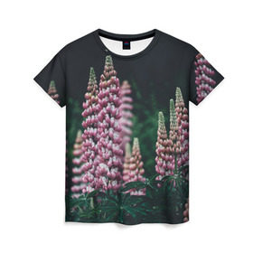 Женская футболка 3D с принтом Многолетник в Кировске, 100% полиэфир ( синтетическое хлопкоподобное полотно) | прямой крой, круглый вырез горловины, длина до линии бедер | макро | многолетник | цветы
