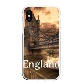 Чехол для iPhone XS Max матовый с принтом England (Англия) в Кировске, Силикон | Область печати: задняя сторона чехла, без боковых панелей | Тематика изображения на принте: england | london | англия | британия | великобритания | владычица морей | вода | город | гостеприимный | дождей | клевый | красивый | лилия | лондон | мост | на темзе | окна | пасмурно | прикольный | река