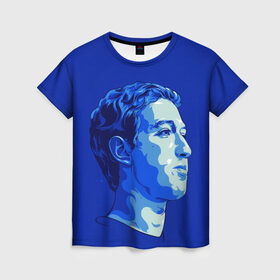 Женская футболка 3D с принтом Цуккерберг в Кировске, 100% полиэфир ( синтетическое хлопкоподобное полотно) | прямой крой, круглый вырез горловины, длина до линии бедер | facebook | mark zuckerberg | марк цуккерберг | фейсбук