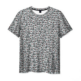 Мужская футболка 3D с принтом Ничоси, сколько ничоси! в Кировске, 100% полиэфир | прямой крой, круглый вырез горловины, длина до линии бедер | meme | nichosee | nichosi | мем | ничоси | привидение | прикол | толпа | удивление