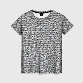 Женская футболка 3D с принтом Ничоси, сколько ничоси! в Кировске, 100% полиэфир ( синтетическое хлопкоподобное полотно) | прямой крой, круглый вырез горловины, длина до линии бедер | meme | nichosee | nichosi | мем | ничоси | привидение | прикол | толпа | удивление