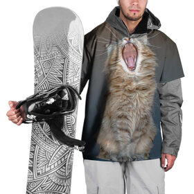 Накидка на куртку 3D с принтом Мартовский кот в Кировске, 100% полиэстер |  | кот | кошка | март | пасть | усы