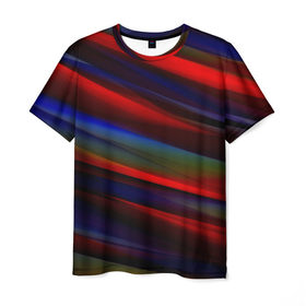 Мужская футболка 3D с принтом Абстрактные линии в Кировске, 100% полиэфир | прямой крой, круглый вырез горловины, длина до линии бедер | абстракция | полосы