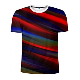 Мужская футболка 3D спортивная с принтом Абстрактные линии в Кировске, 100% полиэстер с улучшенными характеристиками | приталенный силуэт, круглая горловина, широкие плечи, сужается к линии бедра | абстракция | полосы