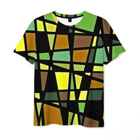 Мужская футболка 3D с принтом angular geometry в Кировске, 100% полиэфир | прямой крой, круглый вырез горловины, длина до линии бедер | 