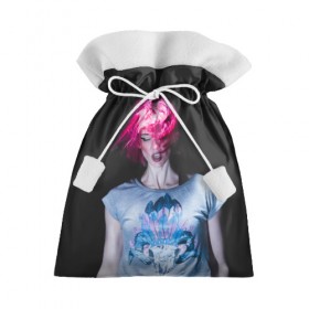 Подарочный 3D мешок с принтом девушка с розовыми волосами в Кировске, 100% полиэстер | Размер: 29*39 см | волосы | девушка | мода | парик | перья | розовый | стиль | череп | этника | этно