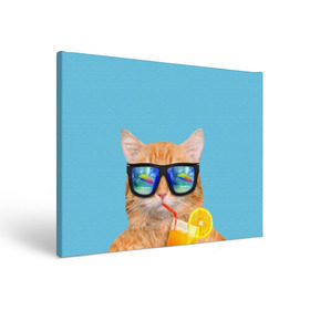 Холст прямоугольный с принтом котэ на отдыхе в Кировске, 100% ПВХ |  | Тематика изображения на принте: кот | котик | лето | море | отдых | очки | пальмы | пляж | рыжий кот | солнце