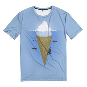 Мужская футболка 3D с принтом Мороженое в Кировске, 100% полиэфир | прямой крой, круглый вырез горловины, длина до линии бедер | food | ice cream | вкусно | еда | мороженое