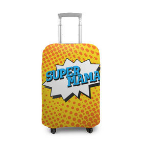 Чехол для чемодана 3D с принтом Супермама в Кировске, 86% полиэфир, 14% спандекс | двустороннее нанесение принта, прорези для ручек и колес | мама