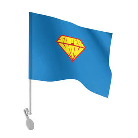 Флаг для автомобиля с принтом Супермама в Кировске, 100% полиэстер | Размер: 30*21 см | мама