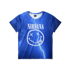 Детская футболка 3D с принтом Nirvana в Кировске, 100% гипоаллергенный полиэфир | прямой крой, круглый вырез горловины, длина до линии бедер, чуть спущенное плечо, ткань немного тянется | rok | нирвана | рок