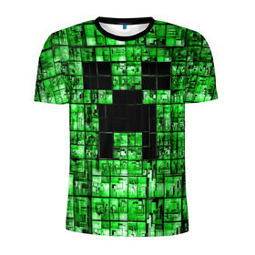 Мужская футболка 3D спортивная с принтом Minecraft в Кировске, 100% полиэстер с улучшенными характеристиками | приталенный силуэт, круглая горловина, широкие плечи, сужается к линии бедра | game | green | minecraft | игра | игрок | компьютерные игры | майнкрафт