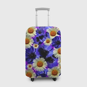 Чехол для чемодана 3D с принтом Цветочки в Кировске, 86% полиэфир, 14% спандекс | двустороннее нанесение принта, прорези для ручек и колес | flower | лето | поле | полевой цветок | фиолетовый | цветочки | цветы