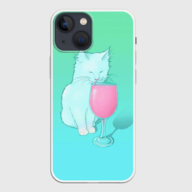 Чехол для iPhone 13 mini с принтом Напиток в Кировске,  |  | cat | kitty | животные | киса | кот | котенок | котэ | кошка