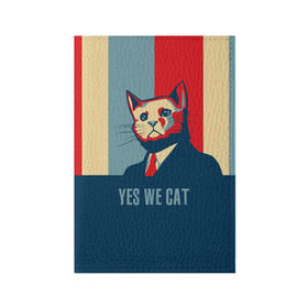 Обложка для паспорта матовая кожа с принтом Yes we CAT в Кировске, натуральная матовая кожа | размер 19,3 х 13,7 см; прозрачные пластиковые крепления | cat | kitty | животные | киса | кот | котенок | котэ | кошка