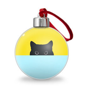 Ёлочный шар с принтом Moon в Кировске, Пластик | Диаметр: 77 мм | Тематика изображения на принте: 3d | cat | kitty | животные | иллюстрация | киса | кот | кот спрятался | котенок | котэ | кошка | минимализм | рисунок | цифровое искусство