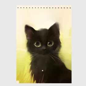 Скетчбук с принтом Котик в Кировске, 100% бумага
 | 48 листов, плотность листов — 100 г/м2, плотность картонной обложки — 250 г/м2. Листы скреплены сверху удобной пружинной спиралью | cat | kitty | животные | киса | кот | котенок | котэ | кошка