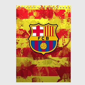 Скетчбук с принтом Барселона №1! в Кировске, 100% бумага
 | 48 листов, плотность листов — 100 г/м2, плотность картонной обложки — 250 г/м2. Листы скреплены сверху удобной пружинной спиралью | barcelona | fc | fcb | барселона | испания | футбольный клуб