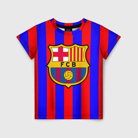 Детская футболка 3D с принтом Браса лучшая команда! в Кировске, 100% гипоаллергенный полиэфир | прямой крой, круглый вырез горловины, длина до линии бедер, чуть спущенное плечо, ткань немного тянется | barcelona | fc | fcb | барселона | испания | футбольный клуб