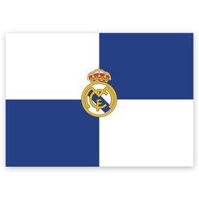 Поздравительная открытка с принтом Real Madrid №1! в Кировске, 100% бумага | плотность бумаги 280 г/м2, матовая, на обратной стороне линовка и место для марки
 | fc | fcb | lfp | real madrid | болельщикам | испания | испанская премьер лига | испанский | мадрид | реал | реал мадрид | футбольный клуб