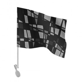 Флаг для автомобиля с принтом Geometry figure в Кировске, 100% полиэстер | Размер: 30*21 см | бумага | геометрия | грани | изгиб | линии | полигоны | полосы | постель | серый | сочетания | текстура | треугольники | черный