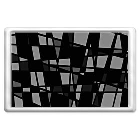 Магнит 45*70 с принтом Geometry figure в Кировске, Пластик | Размер: 78*52 мм; Размер печати: 70*45 | бумага | геометрия | грани | изгиб | линии | полигоны | полосы | постель | серый | сочетания | текстура | треугольники | черный