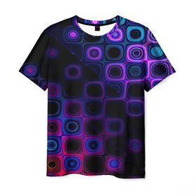 Мужская футболка 3D с принтом Violet background в Кировске, 100% полиэфир | прямой крой, круглый вырез горловины, длина до линии бедер | 