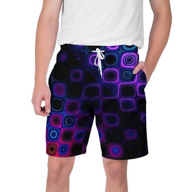 Мужские шорты 3D с принтом Violet background в Кировске,  полиэстер 100% | прямой крой, два кармана без застежек по бокам. Мягкая трикотажная резинка на поясе, внутри которой широкие завязки. Длина чуть выше колен | 
