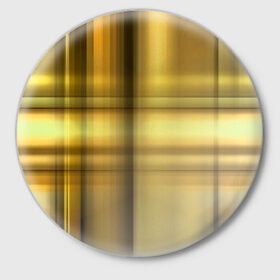 Значок с принтом Yellow Texture в Кировске,  металл | круглая форма, металлическая застежка в виде булавки | Тематика изображения на принте: бумага | геометрия | грани | желтый | изгиб | линии | полигоны | полосы | постель | сочетания | текстура | треугольники