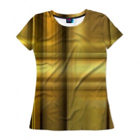 Женская футболка 3D с принтом Yellow Texture в Кировске, 100% полиэфир ( синтетическое хлопкоподобное полотно) | прямой крой, круглый вырез горловины, длина до линии бедер | бумага | геометрия | грани | желтый | изгиб | линии | полигоны | полосы | постель | сочетания | текстура | треугольники