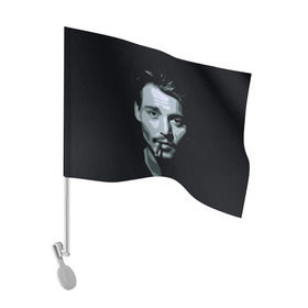 Флаг для автомобиля с принтом Джонни Депп в Кировске, 100% полиэстер | Размер: 30*21 см | johnny depp | джонни депп
