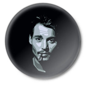 Значок с принтом Джонни Депп в Кировске,  металл | круглая форма, металлическая застежка в виде булавки | Тематика изображения на принте: johnny depp | джонни депп