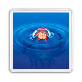 Магнит 55*55 с принтом Ponyo в Кировске, Пластик | Размер: 65*65 мм; Размер печати: 55*55 мм | anime | ponyo | аниме | миядзаки | поньо