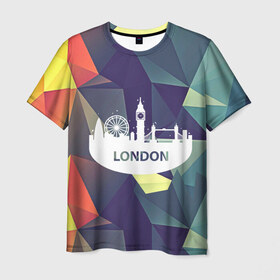 Мужская футболка 3D с принтом Лондон в Кировске, 100% полиэфир | прямой крой, круглый вырез горловины, длина до линии бедер | Тематика изображения на принте: london