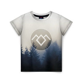 Детская футболка 3D с принтом Twin Peaks в Кировске, 100% гипоаллергенный полиэфир | прямой крой, круглый вырез горловины, длина до линии бедер, чуть спущенное плечо, ткань немного тянется | Тематика изображения на принте: twin peaks | лес | лора палмер | ночь | огонь | сова | сосны | твин пикс
