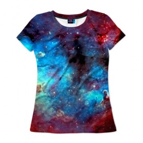 Женская футболка 3D с принтом Вселенная в Кировске, 100% полиэфир ( синтетическое хлопкоподобное полотно) | прямой крой, круглый вырез горловины, длина до линии бедер | space | star | вселенная | звезды | космический | космос | созвездие
