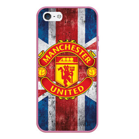 Чехол для iPhone 5/5S матовый с принтом Manchester United №1! в Кировске, Силикон | Область печати: задняя сторона чехла, без боковых панелей | manchester united | манчестер | юнайтед