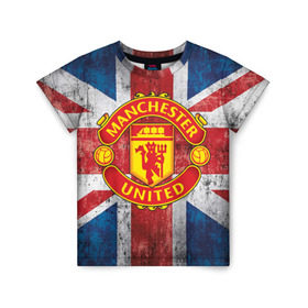Детская футболка 3D с принтом Manchester United №1! в Кировске, 100% гипоаллергенный полиэфир | прямой крой, круглый вырез горловины, длина до линии бедер, чуть спущенное плечо, ткань немного тянется | manchester united | манчестер | юнайтед