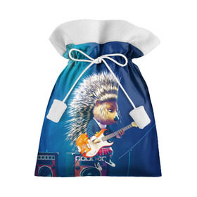 Подарочный 3D мешок с принтом Животный рок в Кировске, 100% полиэстер | Размер: 29*39 см | бас | гитара | дикобраз | еж | ежик | колонки | музыка | рок