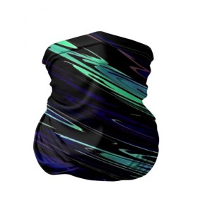 Бандана-труба 3D с принтом Azure blue в Кировске, 100% полиэстер, ткань с особыми свойствами — Activecool | плотность 150‒180 г/м2; хорошо тянется, но сохраняет форму | линии | полосы | синие | черный