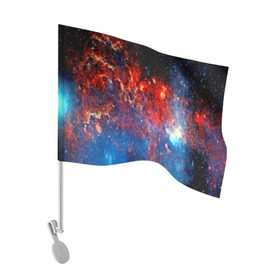 Флаг для автомобиля с принтом Млечный путь в Кировске, 100% полиэстер | Размер: 30*21 см | nebula | звезды | созвездие | туманность