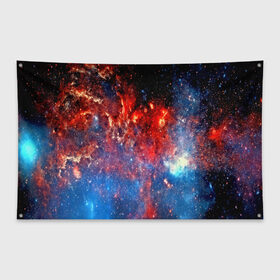 Флаг-баннер с принтом Млечный путь в Кировске, 100% полиэстер | размер 67 х 109 см, плотность ткани — 95 г/м2; по краям флага есть четыре люверса для крепления | nebula | звезды | созвездие | туманность