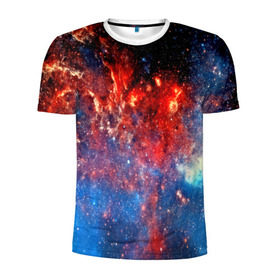 Мужская футболка 3D спортивная с принтом Млечный путь в Кировске, 100% полиэстер с улучшенными характеристиками | приталенный силуэт, круглая горловина, широкие плечи, сужается к линии бедра | nebula | звезды | созвездие | туманность