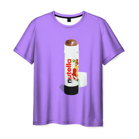 Мужская футболка 3D с принтом Нутелла в Кировске, 100% полиэфир | прямой крой, круглый вырез горловины, длина до линии бедер | nutella | нутелла | ореховая паста | помада | сладости | шоколадная паста