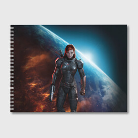 Альбом для рисования с принтом Mass Effect в Кировске, 100% бумага
 | матовая бумага, плотность 200 мг. | n7 | shepard | галактика | жнец | космос | масс | нормандия | планета | шепард | эффект