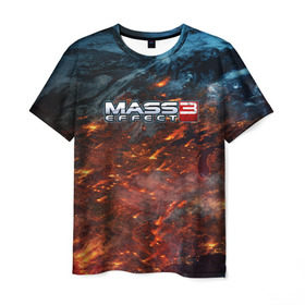 Мужская футболка 3D с принтом Mass Effect в Кировске, 100% полиэфир | прямой крой, круглый вырез горловины, длина до линии бедер | n7 | shepard | галактика | жнец | космос | масс | нормандия | планета | шепард | эффект