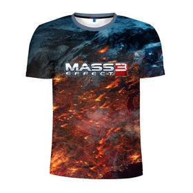 Мужская футболка 3D спортивная с принтом Mass Effect в Кировске, 100% полиэстер с улучшенными характеристиками | приталенный силуэт, круглая горловина, широкие плечи, сужается к линии бедра | n7 | shepard | галактика | жнец | космос | масс | нормандия | планета | шепард | эффект
