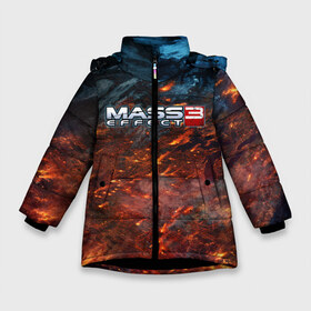 Зимняя куртка для девочек 3D с принтом Mass Effect в Кировске, ткань верха — 100% полиэстер; подклад — 100% полиэстер, утеплитель — 100% полиэстер. | длина ниже бедра, удлиненная спинка, воротник стойка и отстегивающийся капюшон. Есть боковые карманы с листочкой на кнопках, утяжки по низу изделия и внутренний карман на молнии. 

Предусмотрены светоотражающий принт на спинке, радужный светоотражающий элемент на пуллере молнии и на резинке для утяжки. | n7 | shepard | галактика | жнец | космос | масс | нормандия | планета | шепард | эффект